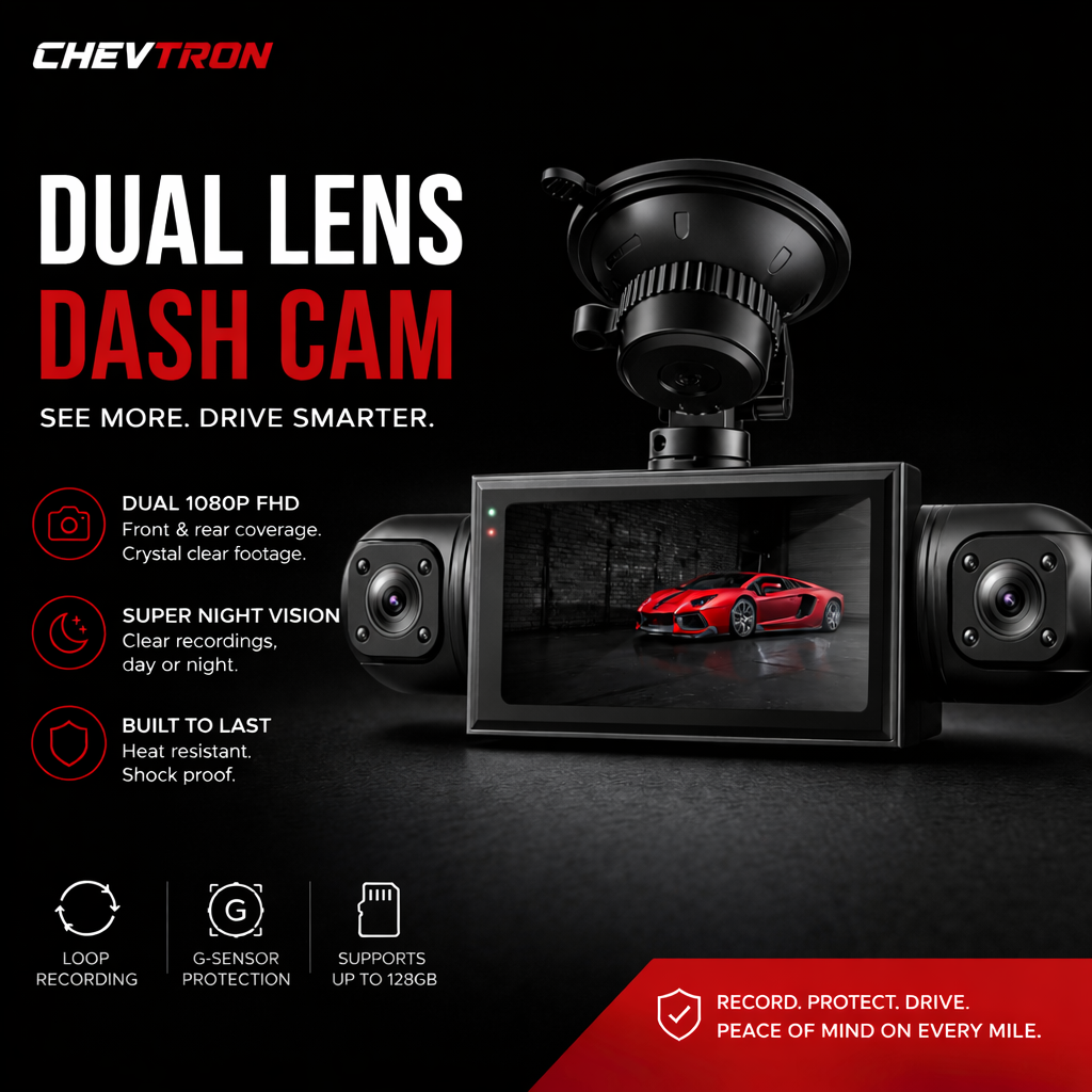 360 4-3 Channel Car Dash Cam with Night Vision