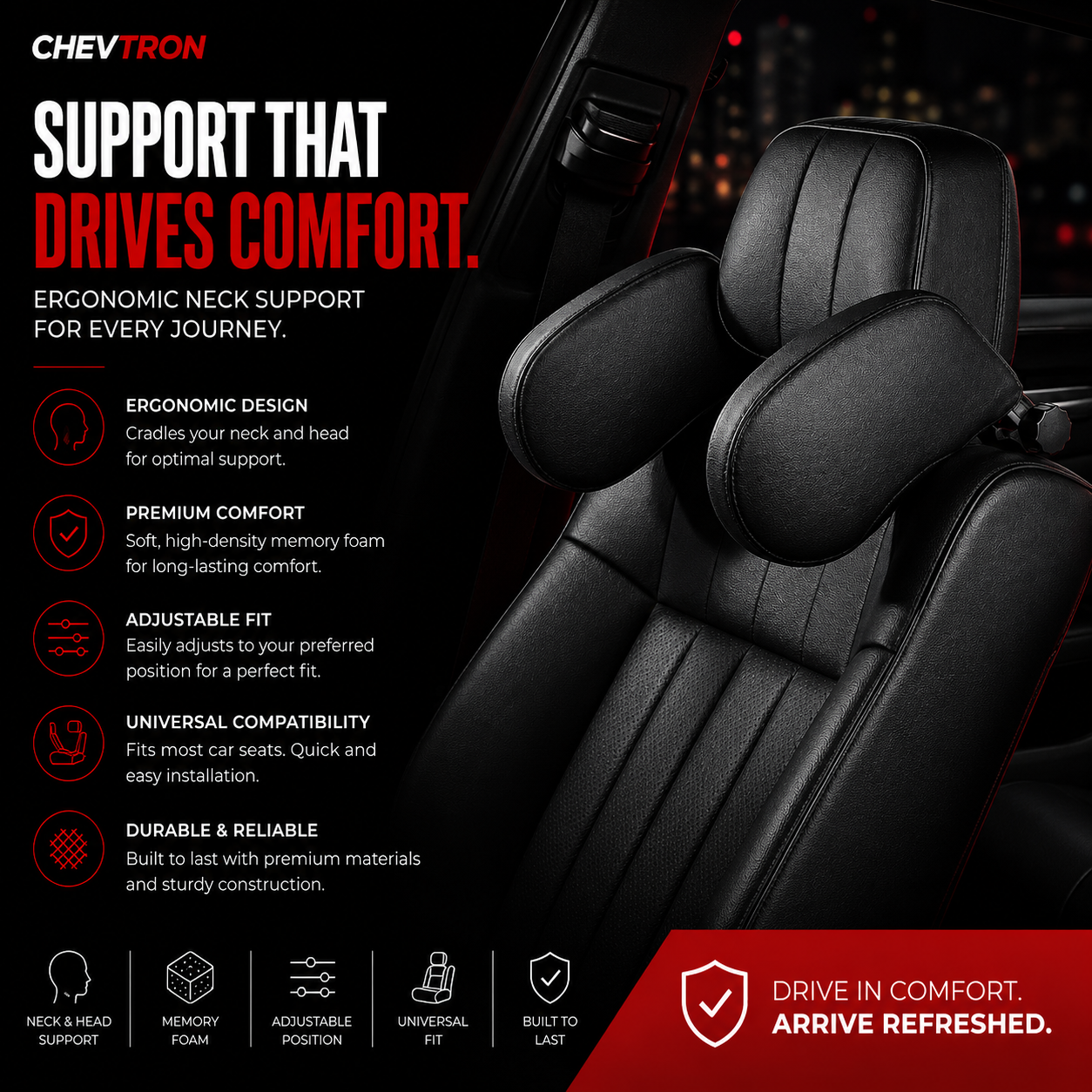 Sleep Adjustable Car Headrest PIllow